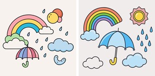 晴雨卡通插画
