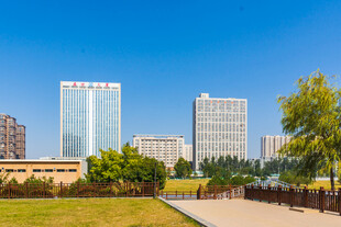 蓝天下的城市建筑群