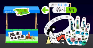 养生街打卡导视立牌