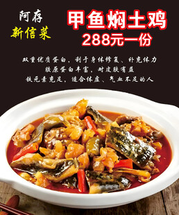 甲鱼焖土鸡美食海报