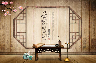 东方古典文房场景