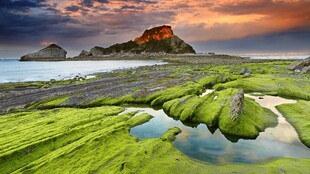 旷野黄昏自然美景