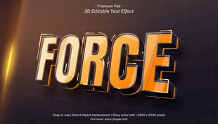 FORCE立体金属字效