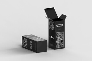 黑白包装盒样机展示