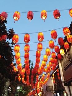 古街红灯笼喜庆场景