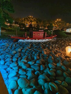 蓝石步道夜景风光