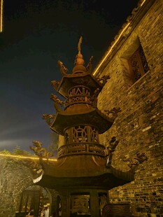 古城夜景古塔楼