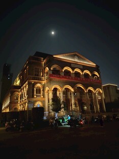 月夜欧式建筑夜景