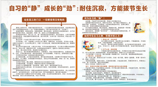 校园学习自律成长主题宣传展板