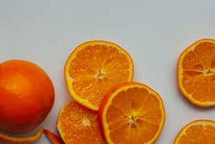橙子与干橙片特写