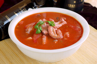 番茄肉片浓汤