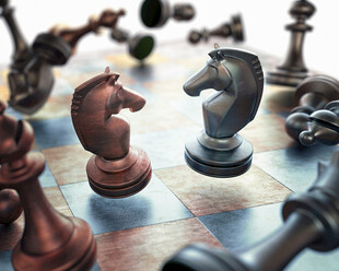 国际象棋双马对峙