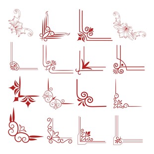 欧式边角花纹