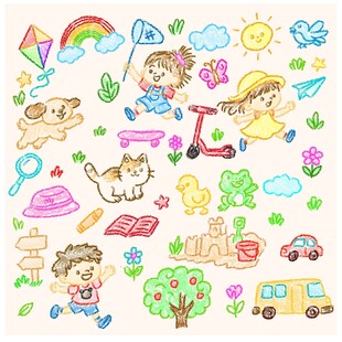 童趣手绘素材