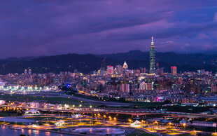 台北城市暮色夜景