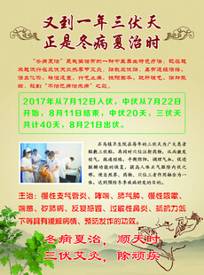 三伏天冬病夏治宣传海报