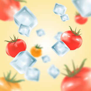 夏日冰番茄清新插画