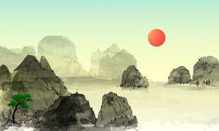 水墨山水背景