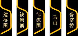 古风地名竖版装饰标签