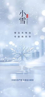 小雪节气雪景海报
