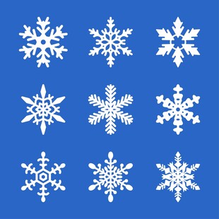 蓝色雪花素材
