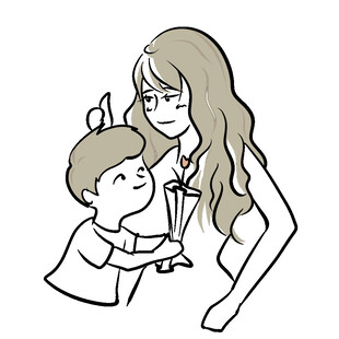 孩子给妈妈送花