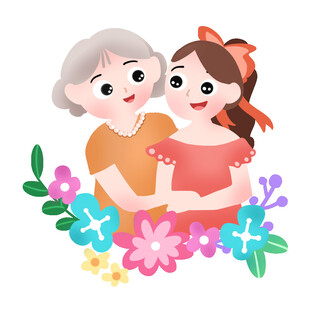 祖孙温馨相伴插画