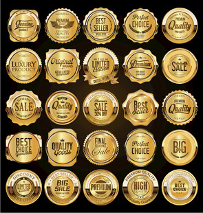 金色质感徽章合集