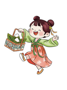 端午提粽古风小女孩
