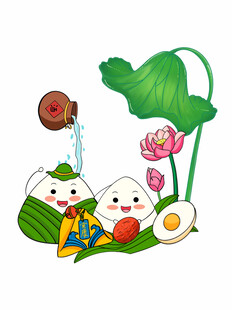 端午可爱粽子卡通插画