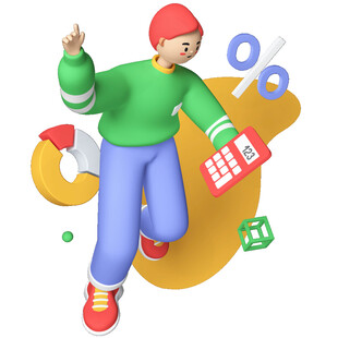 3D金融理财人物插画