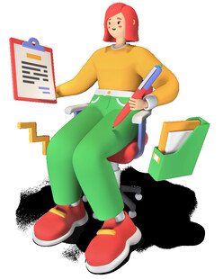 3D办公女性人物插画