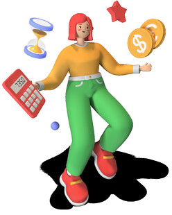 女性理财3D插画