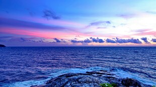 海边黄昏唯美风光
