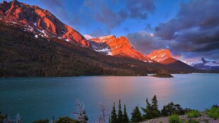 夕照山湖绝美风光