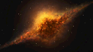 深空橙红星系星云