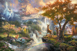 唯美森林梦幻风景油画