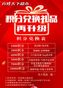 超市积分兑换升级海报