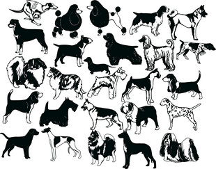 犬类剪影图案合集