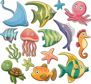 卡通海洋生物合集