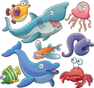 卡通海洋生物合集