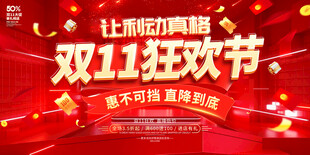 双11狂欢节促销海报