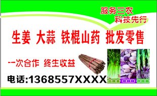 农产品批发零售宣传名片