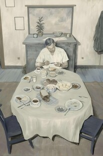 居家用餐油画