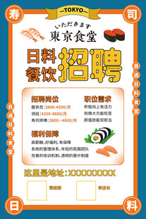 日料餐饮招聘海报