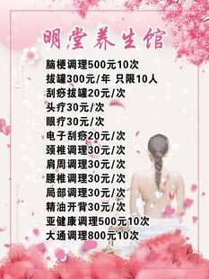 养生馆价目表海报展版