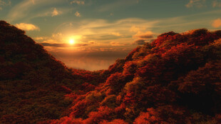 山间日落美景