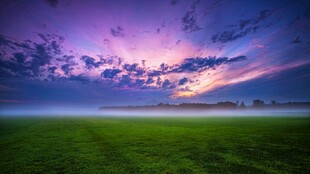 旷野黄昏云霞美景