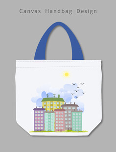 城市插画帆布手提袋