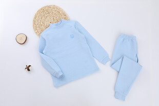 浅蓝儿童家居服套装